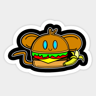 Banana Monkey Cheeseburger Sticker